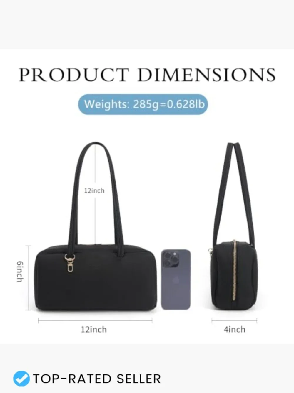 Slouchy Vegan Leather Bowler Tote Bag Shoulder Purse Work Office Travel Handbag